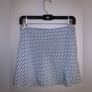 Light blue flower skirt with slit